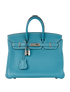 Birkin 25 in Togo Bleu Jean, front view